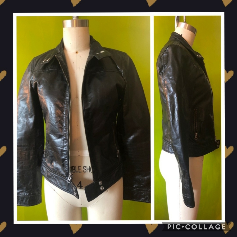 Vintage Gap Leather Moto Jacket - Picture 1 of 7